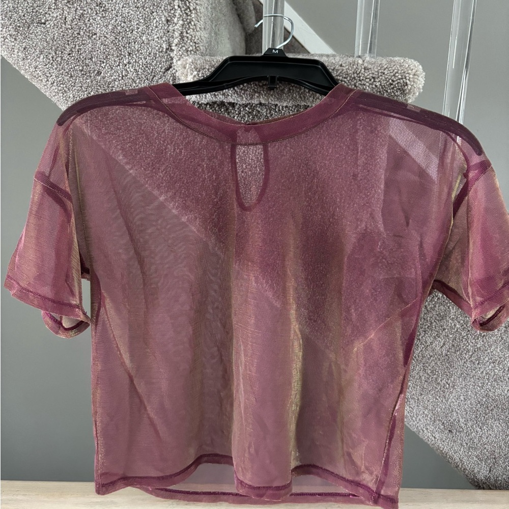 Charlotte Russe Plum Sheer Mesh Tee